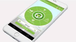 Aplicativo EcoRoute exibindo mapa com rotas ecológicas e consumo reduzido de combustível.